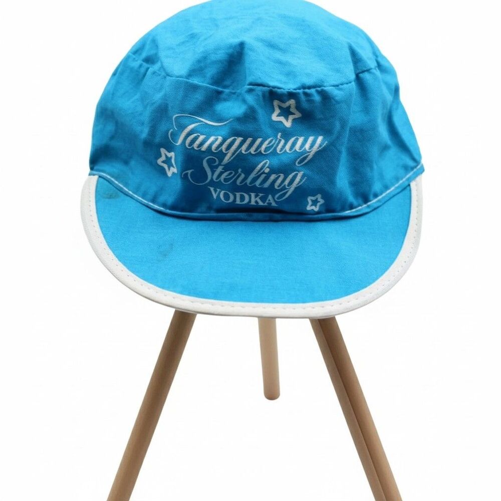 Vintage Tanqueray Sterling Vodka Promotional Hat Cap Blue White Painters Style